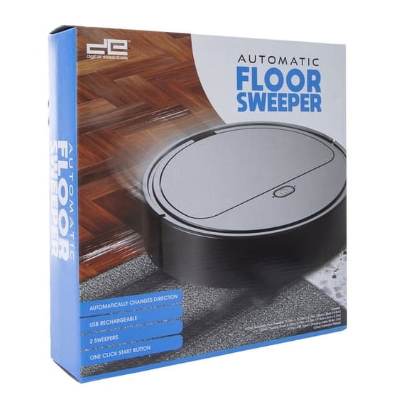 Digital Essentials Automatic Floor Carpet Sweeper USB rechargeable, Black