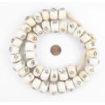 thumbnail image 2 of The Bead Chest Carved White Bone Beads - Full Strand of Fair Trade Artisanal African Beads (Tic-Tac-Toe), 2 of 3