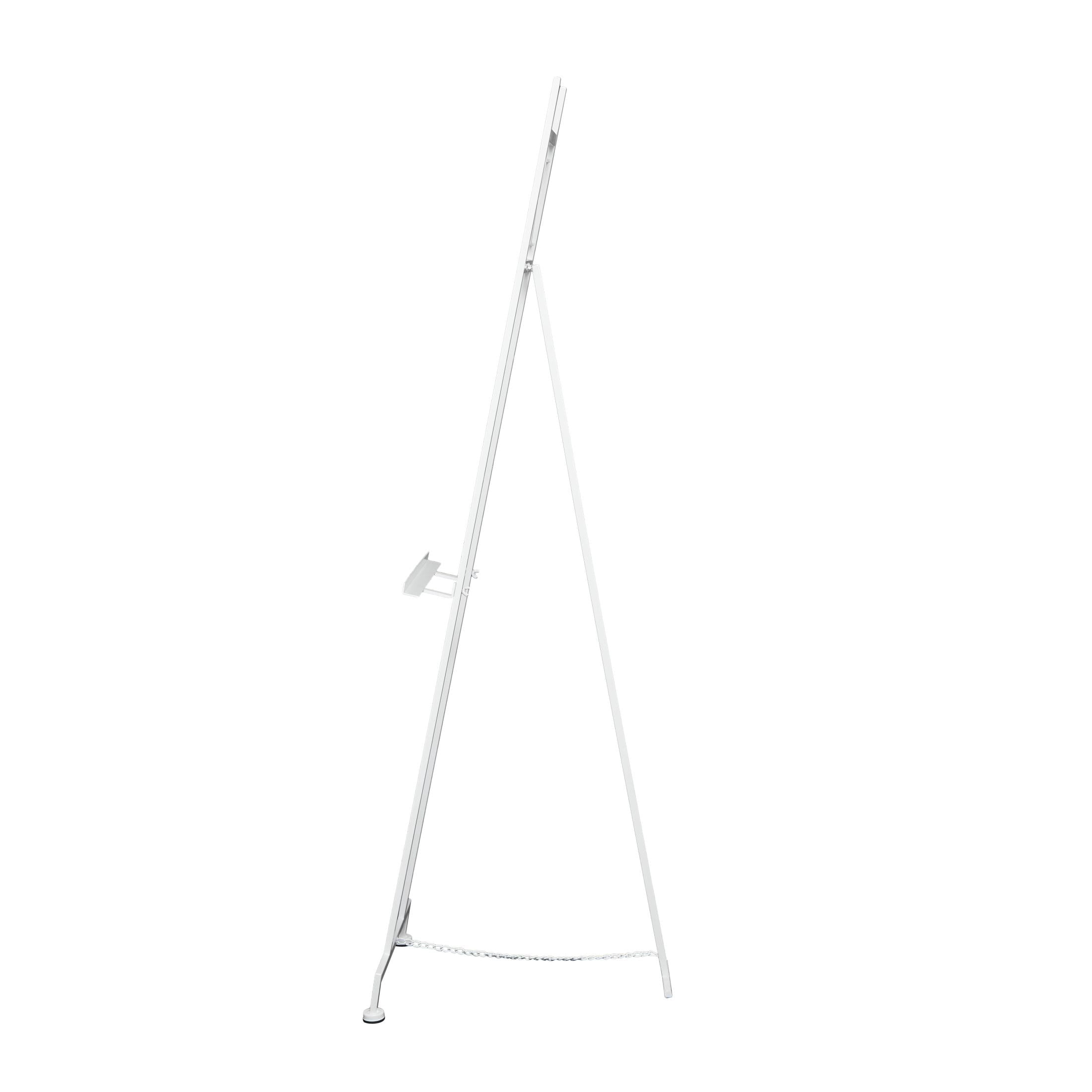 DecMode 16" x 57" White Metal Tall Adjustable Floor 3 Tier Geometric Easel, 1-Piece