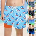 thumbnail image 6 of LRen Boys Swim Trunks with Compression Liner Boys Swim Suits Boxer Brief Drawstring Stretch Summer Beach Shorts, 6 of 7