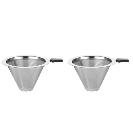 

2 pcs Rust-proof Residue Filter Coffee Sifter Reusable Coffee Filter (Black)