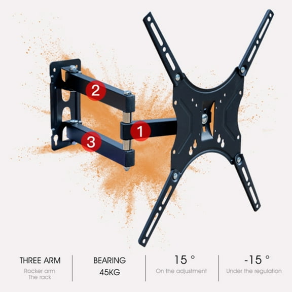 TV Wall Mount Swivel and Tilt Full Motion for 14-55 inch TVs, TV Mount Full Motion with Articulating Arms Extend Level Max VESA 400X400mm Holds 110lbs