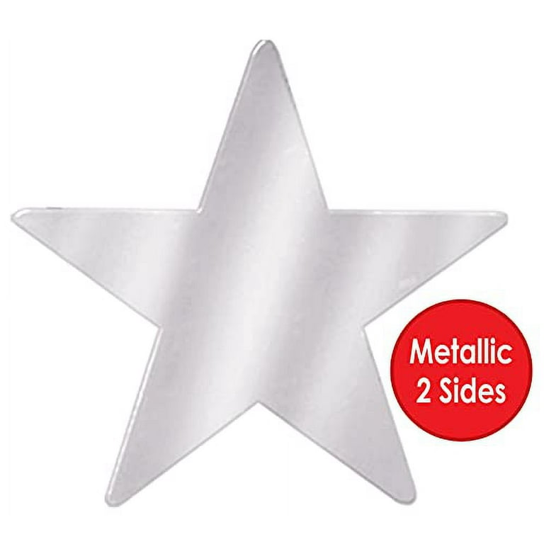 Beistle Gold Foil Star Cutouts - 6 Glittered Stars For Party Decor In 3 Sizes