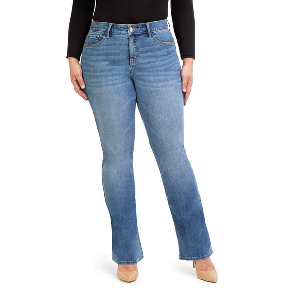 Jordache Women's Mid Rise Curvy Bootcut Jeans - Walmart.com