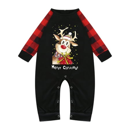

Family Matching Christmas Pajamas Set Cotton Xmas Deer Holiday Pajamas Sleepwear Dad Mom Kids PJs