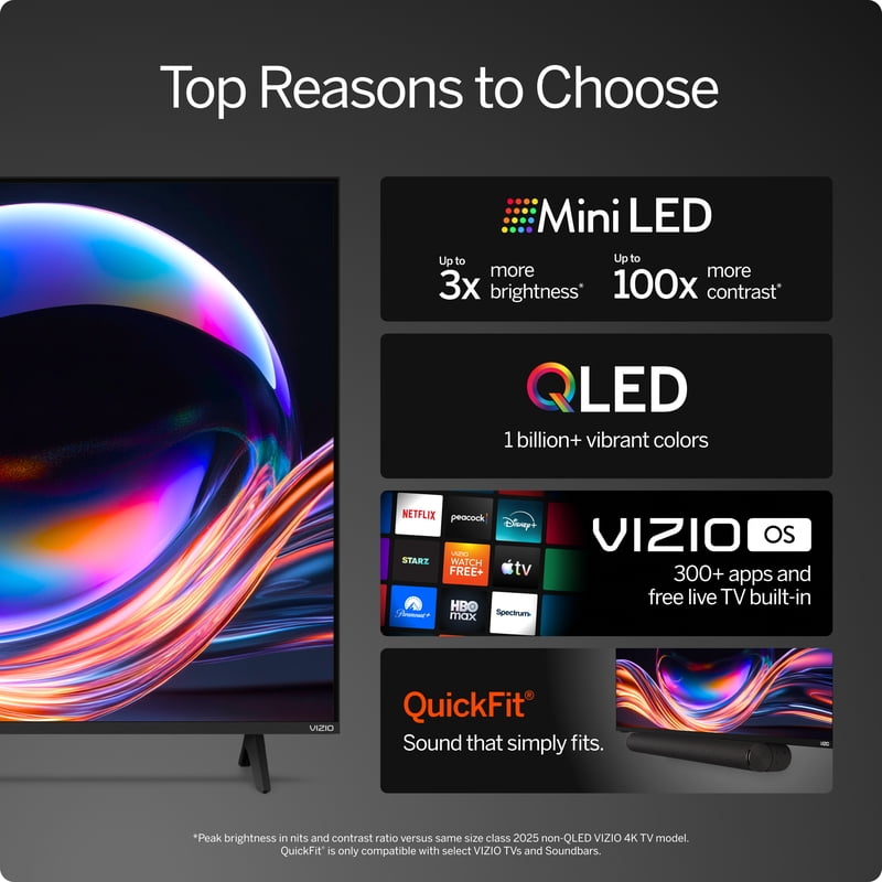 VIZIO 65 Mini LED Quantum 4K QLED HDR Smart TV (NEW 2026) VQM65C-10 color options
