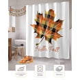 thumbnail image 7 of Black Yellow Check Plaid Maple Leaf Fall Thanksgiving Day Shower Curtain Set ，Waterproof Fabric Shower Curtains Shower Curtains for Bathroom,Bathroom Decor 72"x72", 7 of 7