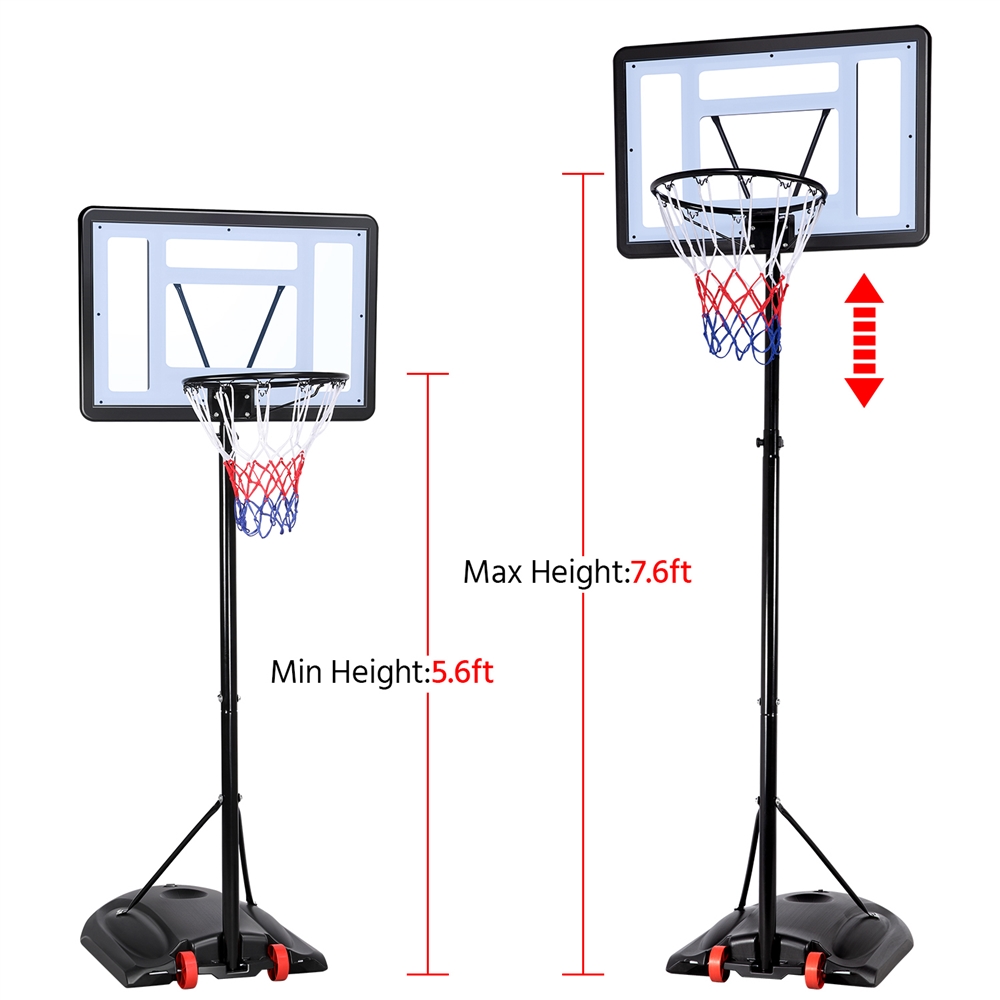 Yaheetech 7-9.2 Ft. Height Adjustable Hoop Portable Basketball System Goal Outdoor Kids Youth with Wheels and Weighted Base - image 4 of 16