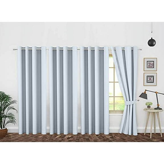 Ample Decor Blackout Curtain 46 x 63 inch Steel Grey Set of 4 Panels, Room Darkening for Bedroom, Noise Reducing, Privacy Protection