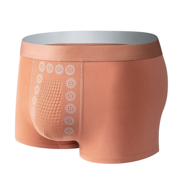 Jumpingount Pantalón energético de terapia magnética para hombre, pantalones delgados transpirables y sexis, tela elástica de moda Ropa interior Coral XL