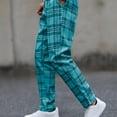thumbnail image 6 of Betivan Men's Fashion Plaid Outdoor Casual Pants Elastic Waist Slim Pencil Fit Durable Comfortable Pants Stylish Daily Work Bottoms for Office Daily Outing Street Leisure, 6 of 9