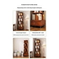 thumbnail image 5 of NEW Rotating Bookshelf, 360 Display Corner Bookshelf for Small Space, 6 Tier Bookcase Storage Rack with Wheels, Wood Narrow Organizer for Bedroom, Living Room, Study Room, Walnut Brown, Shelves, 5 of 8