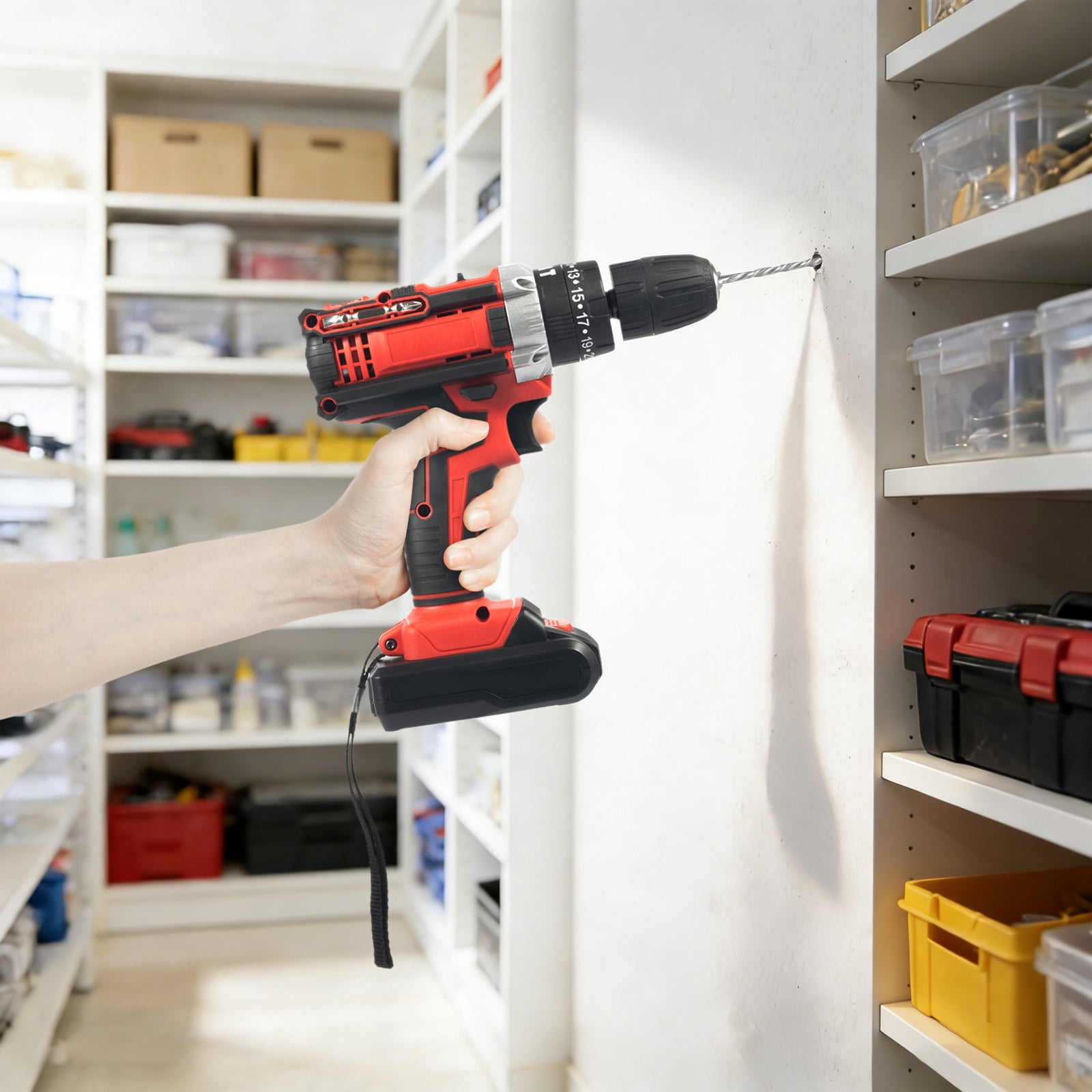 Electric Power Drill Set, Variable Speed Electric Drill with Battery&Drill Bits, Cordless Electric Drill Set