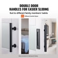 thumbnail image 6 of HCY Barn Door and Hardware Kit, 30" x 84" Wood and Glass Sliding Barn Door, Smoothly and Quietly, Barn Door Kit with 8-in-1 Floor Guide and Door Handle, Spruce Wood Slab and Frosted Glass, 6 of 7