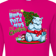 thumbnail image 4 of Inktastic I Wanna Hippopotamus for Christmas Cute Hippo Long Sleeve T-Shirt, 4 of 5