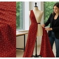 thumbnail image 5 of Soimoi Red Cotton Voile Fabric Notes Musical Instrument Print Sewing Fabric Yard 56 Inch Wide, 5 of 7