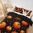 thumbnail image 3 of Homewish Simple Halloween Pumpkin Duvet Cover Queen,Dot Speckle Pattern Queen Bedding,Black Orange,Black Reversible,3-Piece,1 Duvet Cover and 2 Pillowcases, 3 of 6