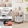 thumbnail image 4 of Collapsible Laundry Baskets with Wheels,Laundry Hamper with Removable Lined for Easy Cleaning,Sturdy Metal Frame Storage Basket for Clothes,Toys,Towels,Black+White, 4 of 7