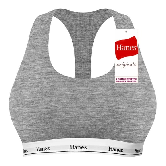 Brasier Hanes para Mujer, Originals Espalda Cruzada Gris Talla M