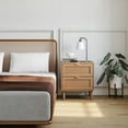 thumbnail image 4 of Sango Orre Brown 2-Drawer Nightstand, Rattan Panels and Cylindrical Legs, 4 of 7