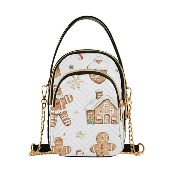 joogoo Women Watercolor Christmas Chain Crossbody Bags Shoulder Handbag Phone Purse