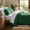 thumbnail image 4 of Bare Home Down Alternative Comforter Set - 3-Pieces - All Seasons - Oversized King, Forest Green, 4 of 10