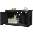thumbnail image 2 of Cat Litter Box Enclosure, hidden washroom, dividers, reversible entrance, indoor, Black, 2 of 10