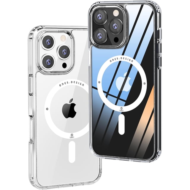 XUCP-Magnetic pour iPhone 16 Pro Étui, Compatible avec MagSafe, Protection contre les Chutes de Qualité Militaire, Étui Arrière Transparente Antichoc et Résistante aux Rayures, Étui Mince Anti-Jaunissement, Transparent