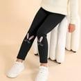 thumbnail image 5 of KAUOD Girls Cute Fleece Leggings Winter Thermal Ankle Tights Pants Kids Toddler Stretchy Warm Opaque Athletic Pantyhose, 5 of 8