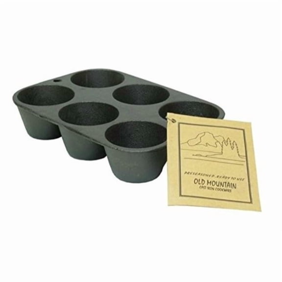 Old Mountain Cast Iron Muffin Pan - 6 Impression