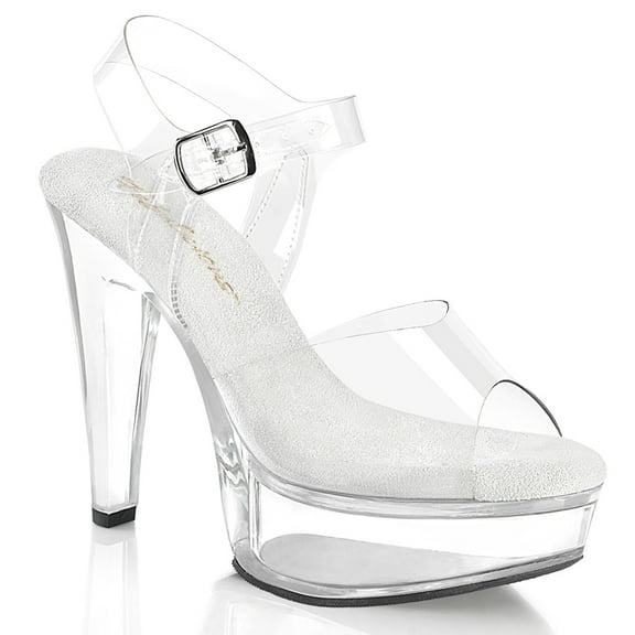 Fabulicious MARTINI-50 Women's 5" Heel Platform Ankle Strap Clear Top Sandals Shoes