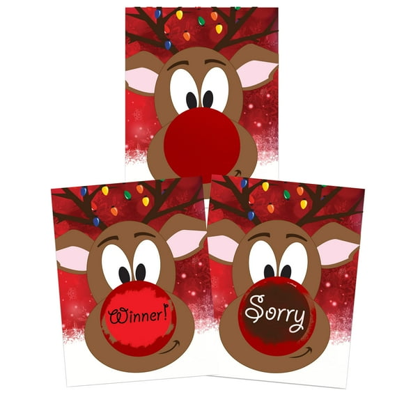 My Scratch Offs - 26 Pack Christmas Rudolph The Red Nose Reindeer White Elephant Scratch Off Game Cards Tickets for Classroom Prizes Christmas Games