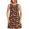 thumbnail image 1 of Fotbe Construction Truck Vestido de Verano sin Mangas para Mujer – Vestido Midi Línea A, Estilo Camiseta Floral, Vestido Playero Casual y Fluido, 1 of 7