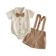 thumbnail image 3 of Boys Romper Suspender Gentleman Outfit â Versatile Summer Formal Wear in Sizes 3-18 Months, Classic Baby Boy Suit for Wedding and Daily Wear, 3 of 8