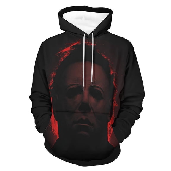 Michael Myers Hoodies for Men Women 3D Print Pullover Novelty Hooded Sweatshirt Hoodies with Big Pockets S