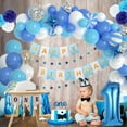 thumbnail image 3 of JOYYPOP 1st Birthday Decorations for Boys - Baby 1st Birthday Party Supplies 67PCS with 1st Birthday Baby Crown, ONE Cake Topper, 1st Birthday Highchair Banner Decorations(Blue), 3 of 7