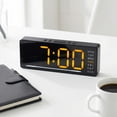 thumbnail image 2 of REGALWOVEN Digital Dual Alarm Clock for Bedroom, Easy to Set, Dimmable, Date Day of Week Temp Snooze, 12/24H 6.1 x 2.4 x 1 inch Orange, 2 of 7