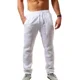 thumbnail image 1 of Pantalones Casuales Anchos Y Rectos De Algodón, Lino, Para H, 1 of 3