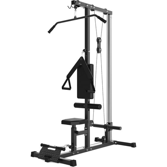LAT Power Cable Machine,LAT All-in-One Machine with High and Low Pulley Station,LAT Pulldown Machines,Row Cable Machine with Adjustable Leg Support for Home Gym Total Body Training
