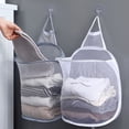 thumbnail image 5 of Cesta para ropa sucia de pared, plegable, con gancho, material de malla transpirable, se utiliza para lavar la ropa y almacenarla, para el hogar, 5 of 5