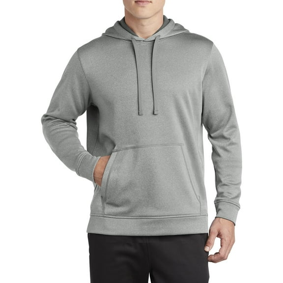 JustBlanks Mens Heather Fleece Hooded Pullover Polyester Moisture Wicking Fabric