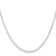 thumbnail image 2 of 925 Sterling Silver Rhodium Plated 1.5mm Solid Rope Chain Necklace 24 Inch Chain Necklace for Women and Men, 2 of 2