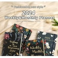 thumbnail image 2 of Lksixu 2024 Planner Coil Notebook, A5 Colorful Floral Pattern Schedule Notebook with Separate Pages, Spiral Binder Appointment Organizer Weekly and Monthly Planner with Tabs and Elastic Closure, 2 of 6