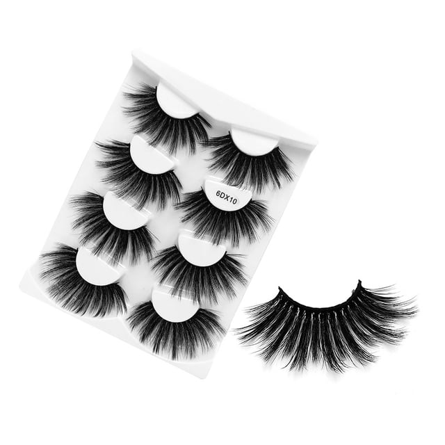 Xiao Hua 4 pares de pestañas postizas de visón tenues, suaves y esponjosas, aspecto natural, volumen 6D, 6D x 10