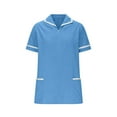 thumbnail image 3 of Hvyesh Womens Scrubs Tops 2025 Short Sleeve V Neck Tunic Nursing Working Uniform Slim Fit Button Downs Scrubs Tops, 3 of 6