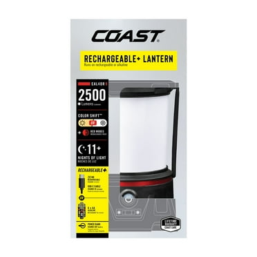 COAST EAL40R Rechargeable Emergency Lantern – 2500 Lumens, USB-C, 8 Light Modes, IP54 Rated