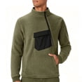 thumbnail image 2 of Hurxie Men's Fleece Jacket Full Zip Sherpa Lined Thick Warm Winter Outdoor Hiking Jacket Army Green,M, 2 of 6