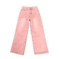 thumbnail image 4 of UJNDER Women's Loose Fit Straight Leg Jeans Casual Comfort Denim for Everyday Versatile Wear Pink M, 4 of 5