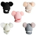 thumbnail image 3 of Viworld Kids Knitted Cap Warm Cozy Cute Double Pom Ball Beanie Hat with Infinity Scarf, 3 of 10