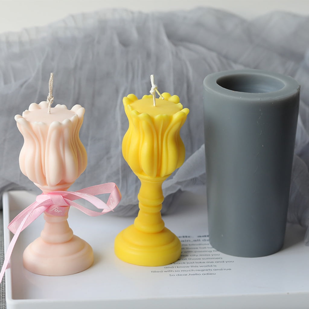 Oasiva 3D Tulip Candle Silicone Mold Soap Crayon Wax Mould Home Ornaments Making Supply